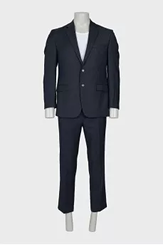 Men's straight-cut wool suit