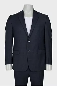 Men's straight-cut wool suit