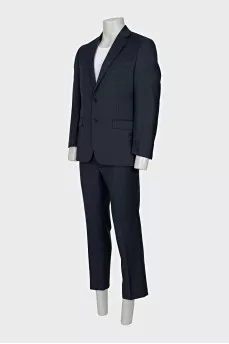Men's straight-cut wool suit