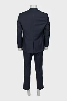 Men's straight-cut wool suit