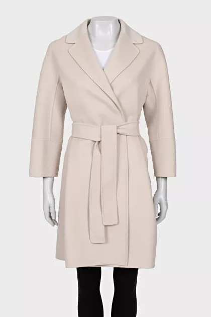 Wrap-around wool coat