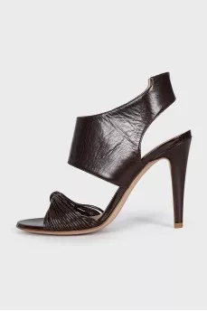 Brown sandals with a wide top