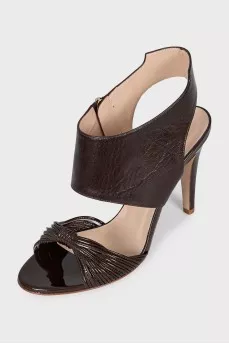 Brown sandals with a wide top