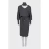 High-neck wool dress