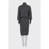 High-neck wool dress