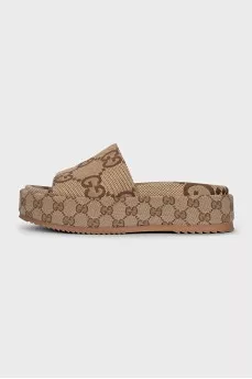 Platform slides with signature monogram