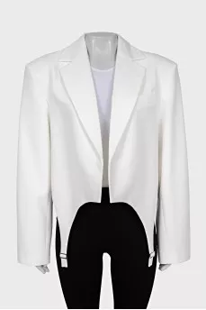 White jacket with decorative garters