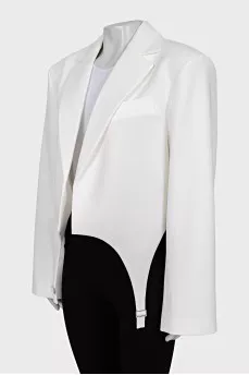 White jacket with decorative garters