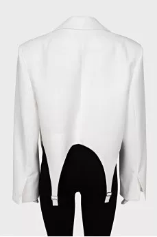 White jacket with decorative garters
