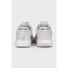 Leather sneakers with a distressed effect