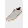 Blue suede brogues