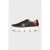 Leather sneakers with contrasting inserts