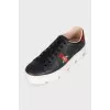 Leather sneakers with contrasting inserts