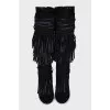 Suede open-toe boots