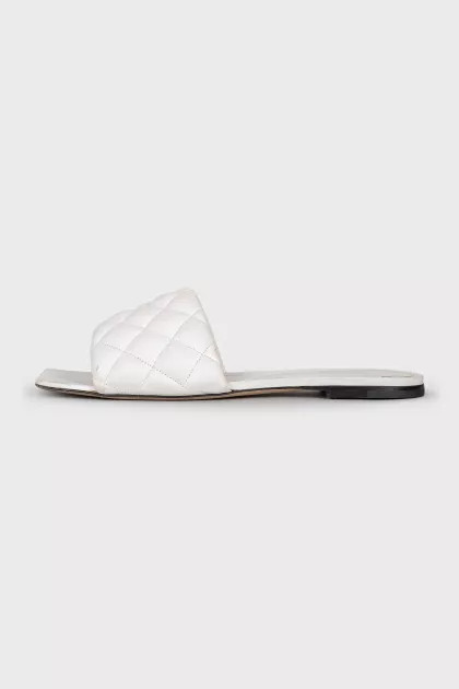 White leather flip-flops