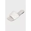 White leather flip-flops