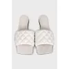 White leather flip-flops