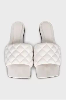 White leather flip-flops