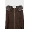 Cashmere hooded cardigan