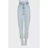 High-waisted straight jeans
