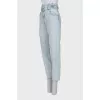 High-waisted straight jeans