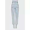 High-waisted straight jeans