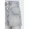 High-waisted button-down shorts