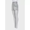 High-waisted button-down shorts