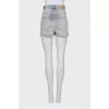 High-waisted button-down shorts