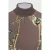Fitted T-shirt with a high collar