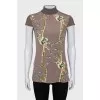 Fitted T-shirt with a high collar
