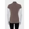 Fitted T-shirt with a high collar