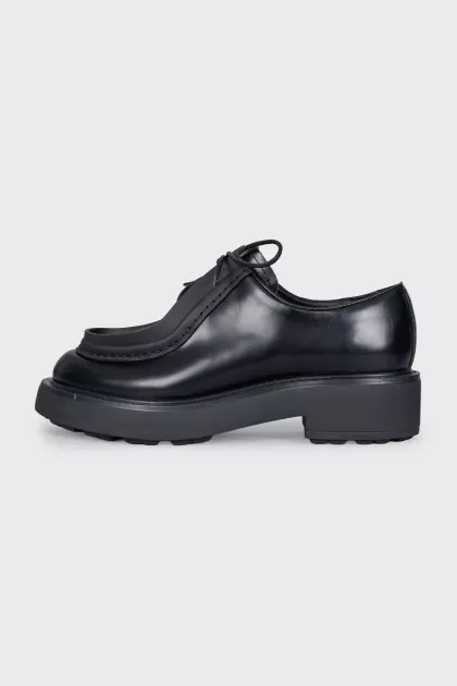 Leather lace-up loafers