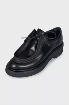 Leather lace-up loafers
