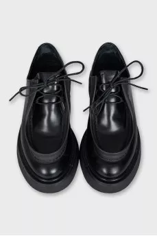 Leather lace-up loafers