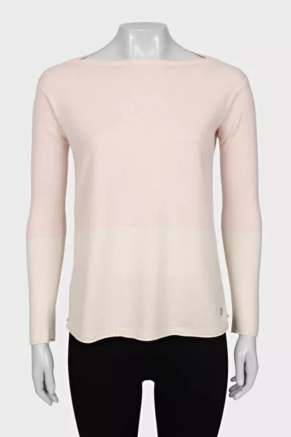 Two-tone cashmere jumper