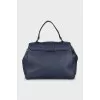 Leather satchel bag on a chain