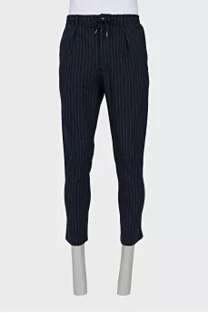 Men's blue striped trousers