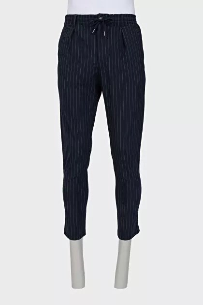 Men's blue striped trousers