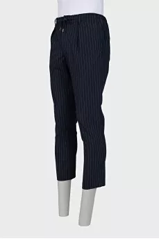 Men's blue striped trousers