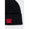 Men's black hat with a red logo