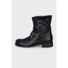 Boots with leather straps