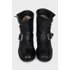 Boots with leather straps