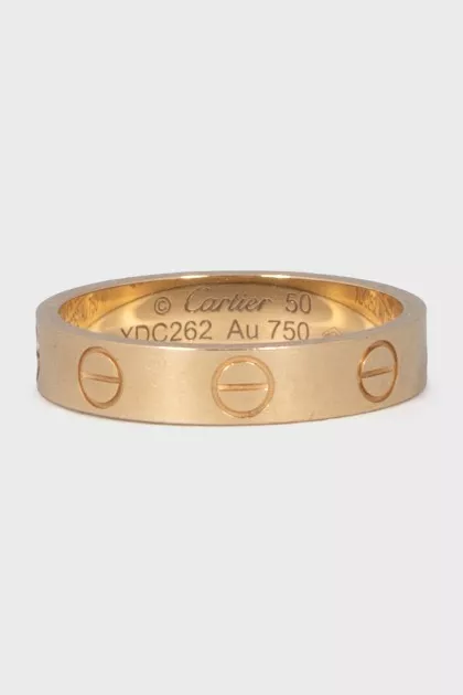 Yellow gold ring Love