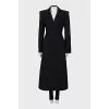 Wool coat with contrast waist