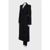 Wool coat with contrast waist