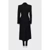 Wool coat with contrast waist