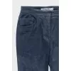 Mid-waist leather trousers