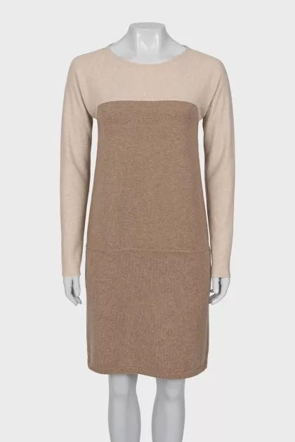Beige cashmere dress