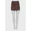Combination knit mini skirt